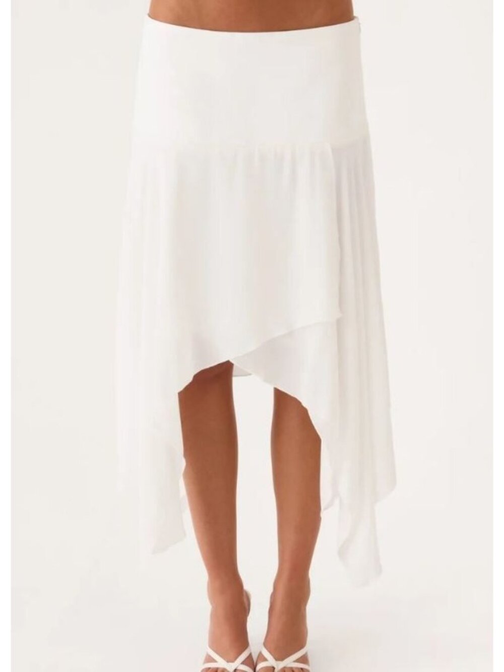 Peppermayo Madi Midi Skirt Women Size 4 NWT Drop Waist Silhouette White